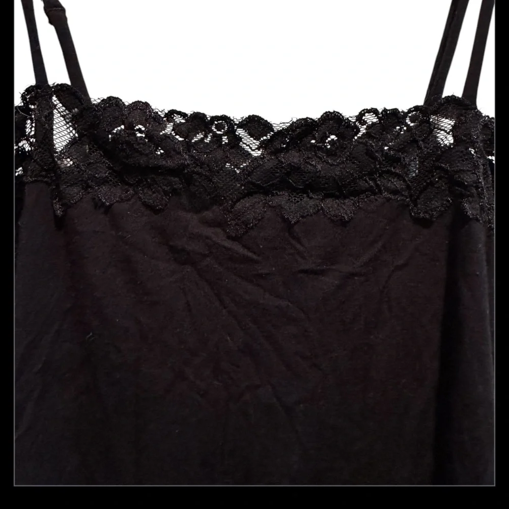 Black Mini Dress With Lace Trim - Picture 5 of 14